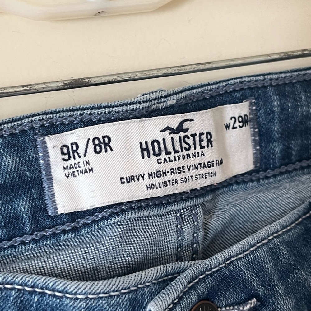 Hollister Curvy High Rise Vintage Style Flare Jeans Stretch Women’s Size 29 - Picture 6 of 15